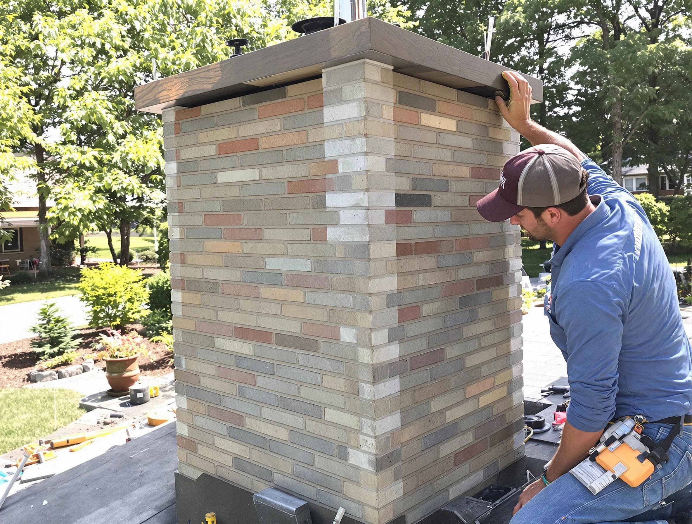 Midvale Chimney Sweep completing a modern chimney remodel in Midvale, UT