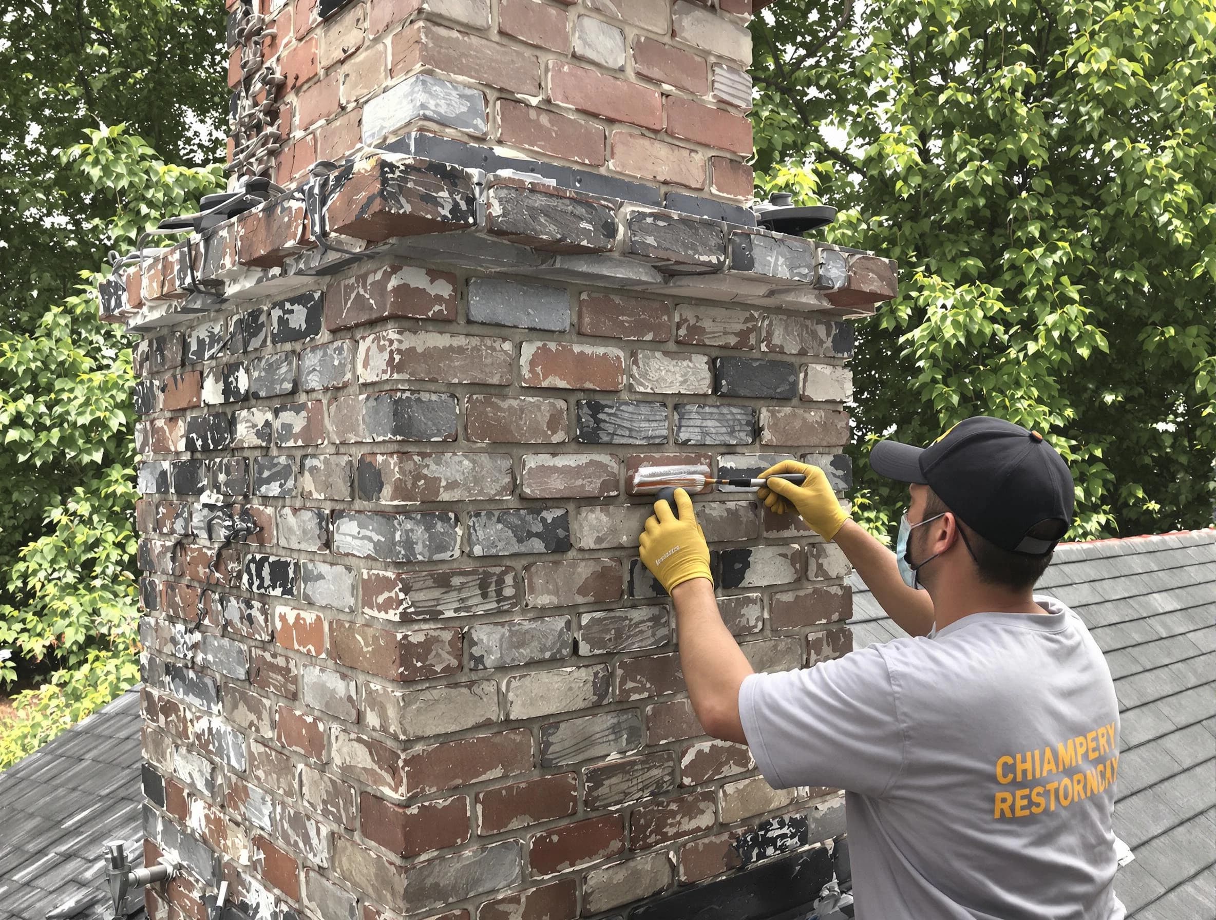 In-progress chimney restoration by Midvale Chimney Sweep in Midvale, UT