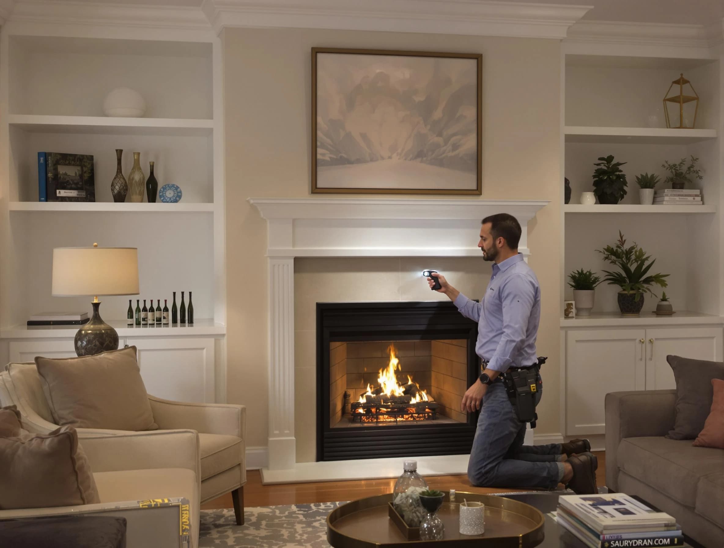 Midvale Chimney Sweep conducting a fireplace safety inspection in Midvale, UT