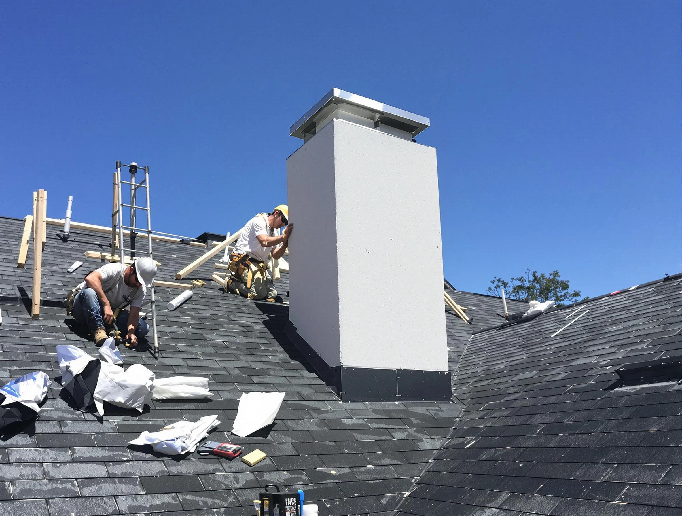Midvale Chimney Sweep crew installing a new chimney in Midvale, UT