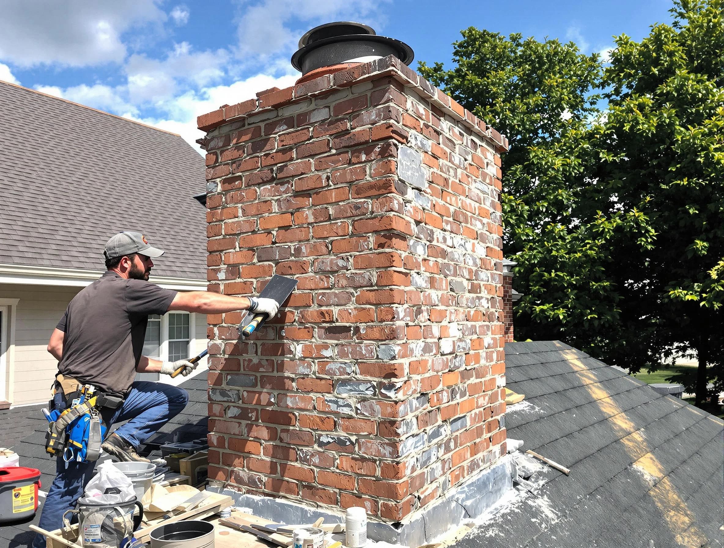 Completed chimney rebuild by Midvale Chimney Sweep in Midvale, UT