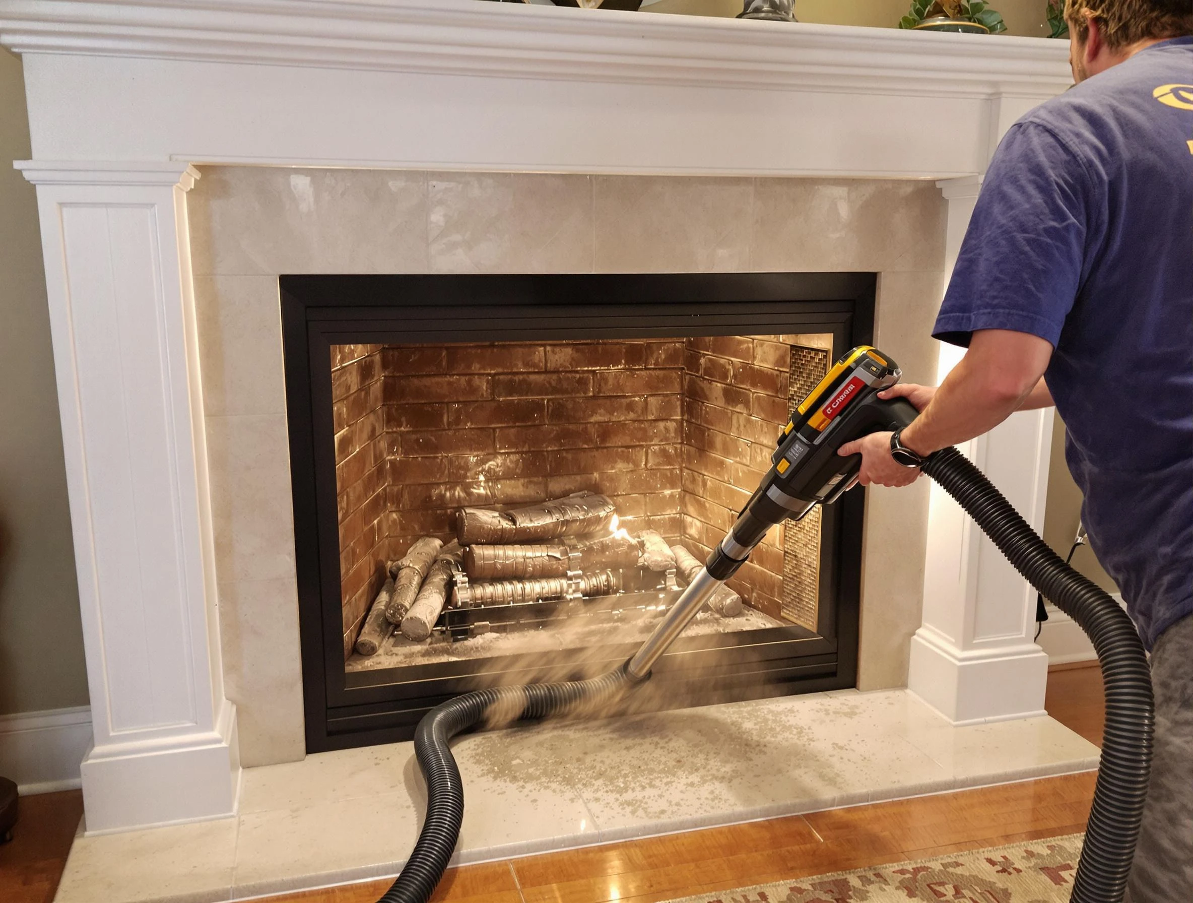 Fireplace cleaning performed by Midvale Chimney Sweep in Midvale, UT