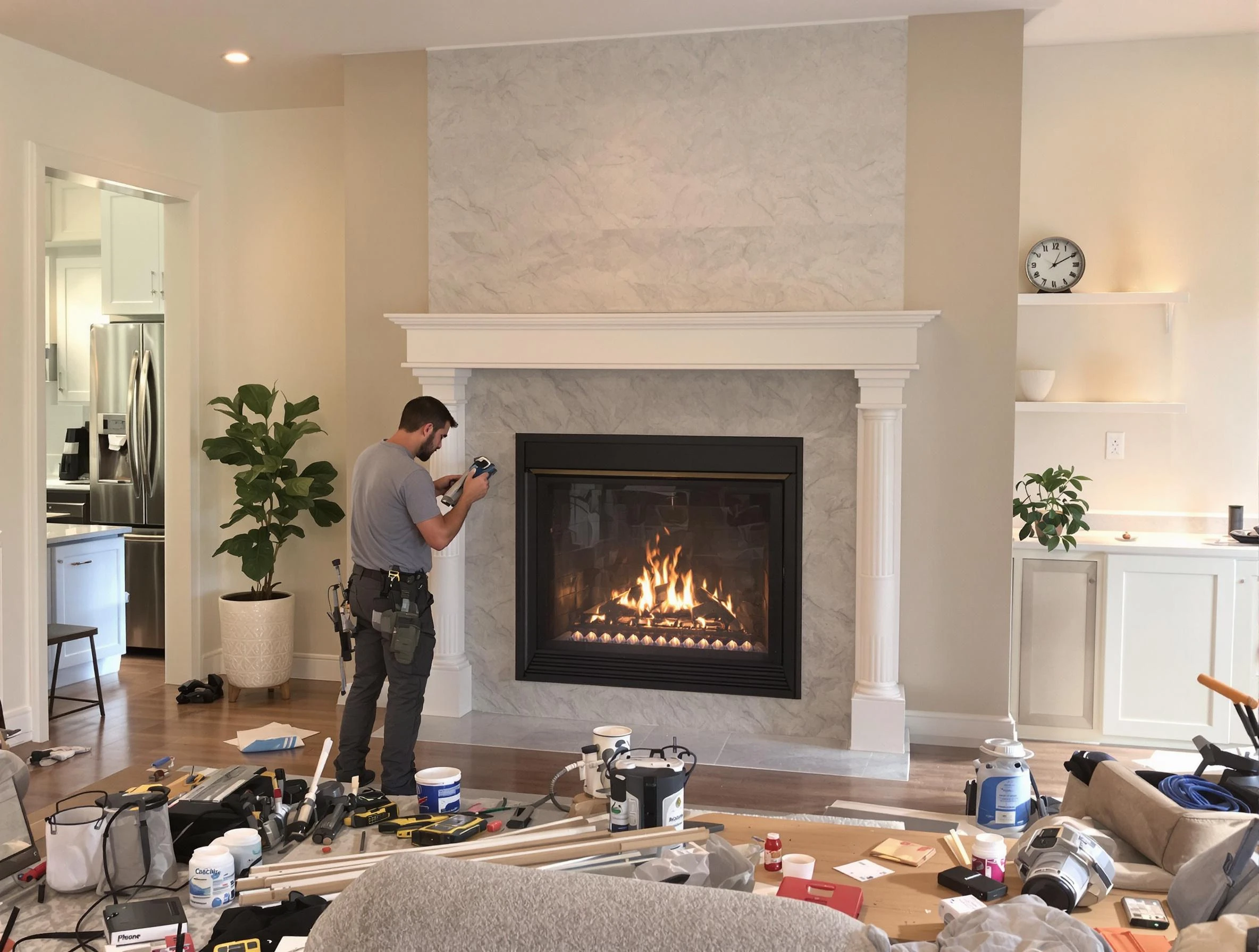 Newly installed fireplace by Midvale Chimney Sweep in Midvale, UT