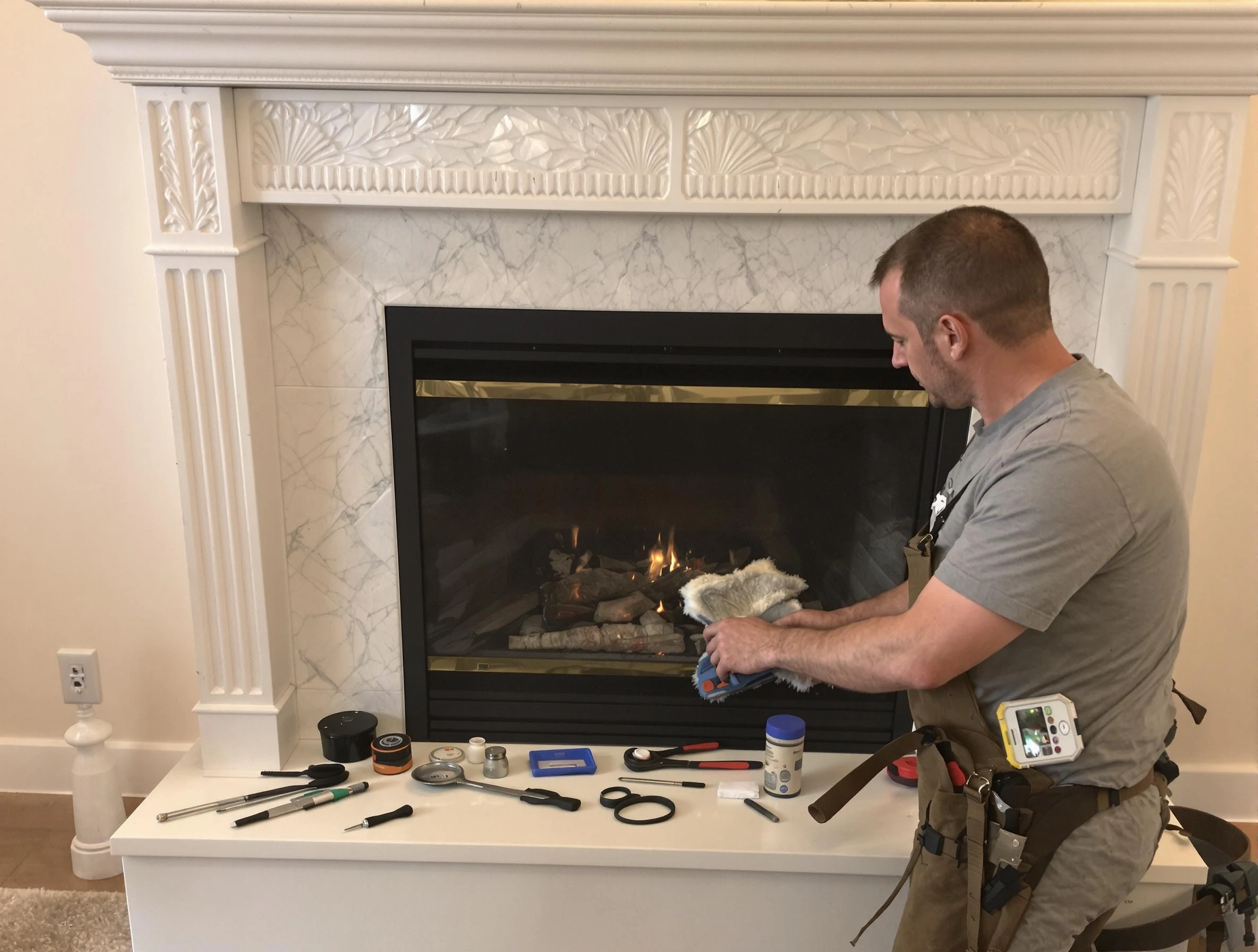 Midvale Chimney Sweep performing fireplace maintenance in Midvale, UT