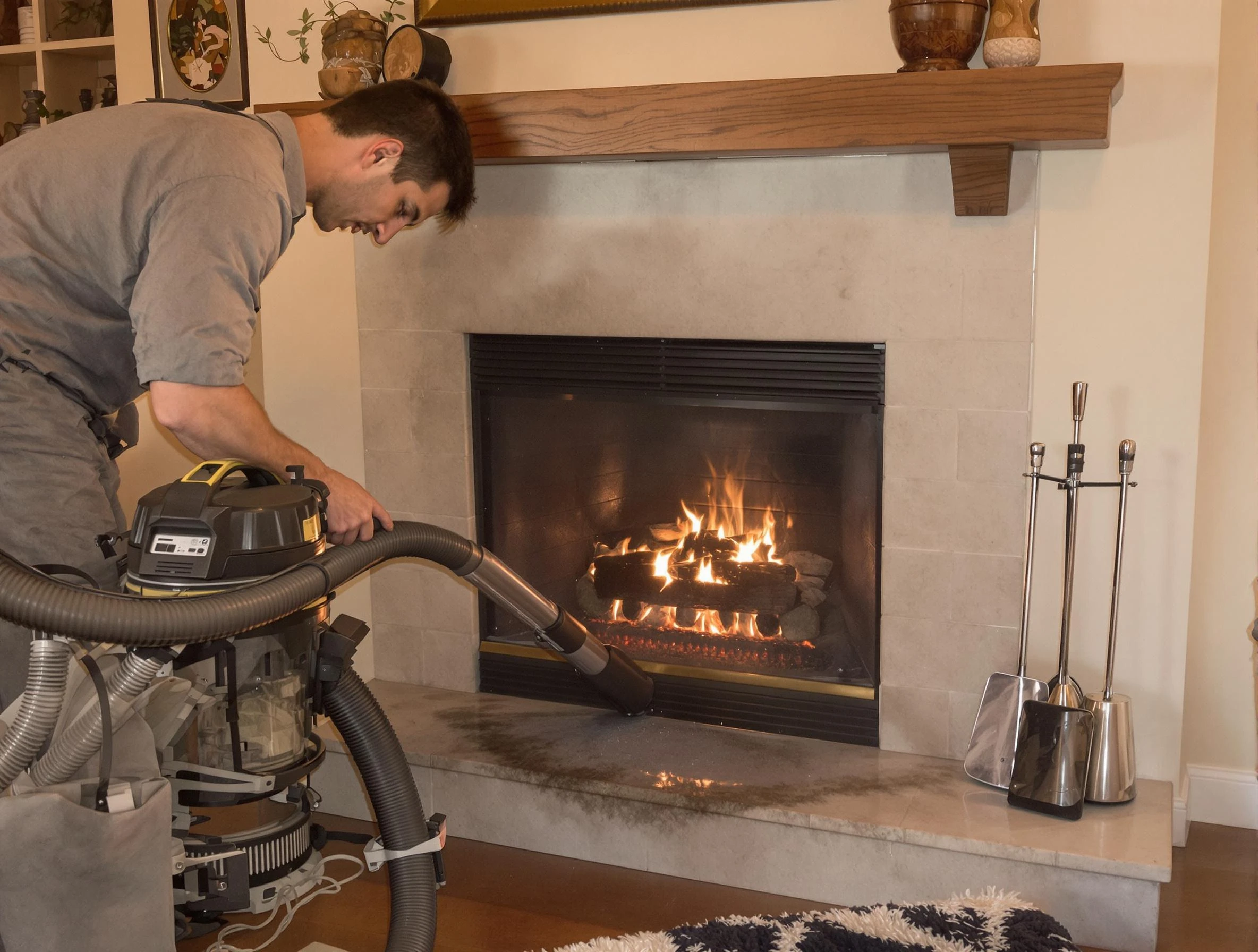 Routine fireplace upkeep by Midvale Chimney Sweep in Midvale, UT